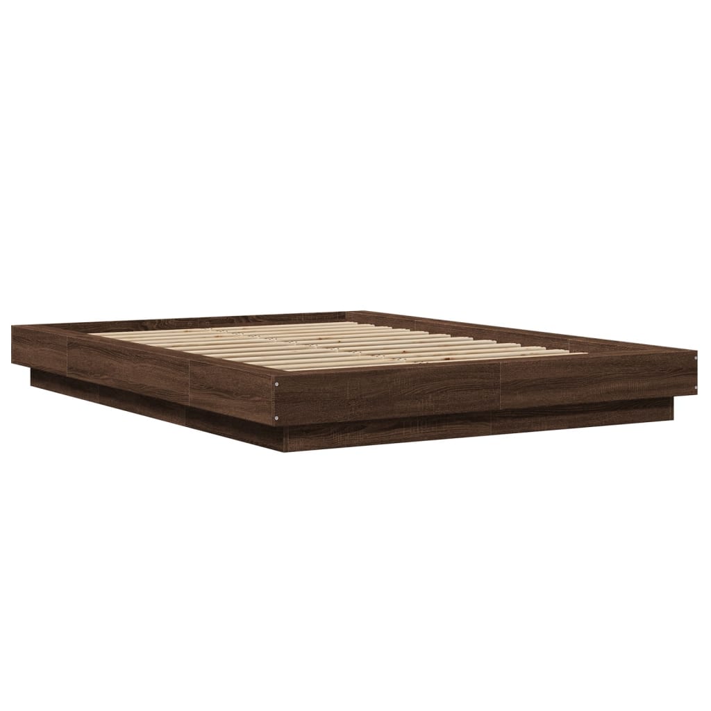 vidaXL Bedframe bewerkt hout bruin eikenkleur 120x190 cm afbeelding