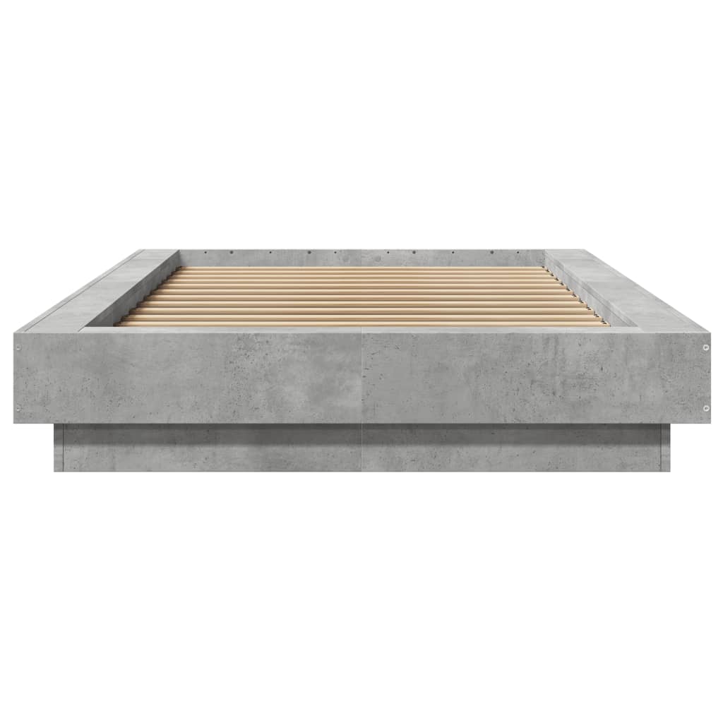 vidaXL Bedframe bewerkt hout betongrijs 90x190 cm grijs, foto 4