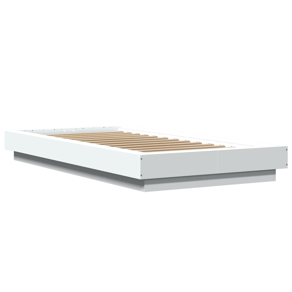 vidaXL Bedframe bewerkt hout wit 75x190 cm afbeelding