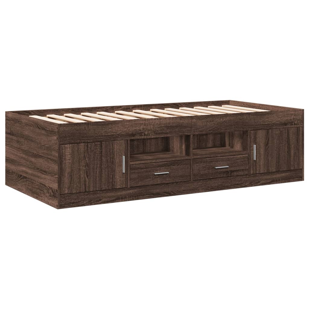 Daybed with Drawers Sofa Bed Daybed Couch Guest Bed Engineered Wood vidaXL