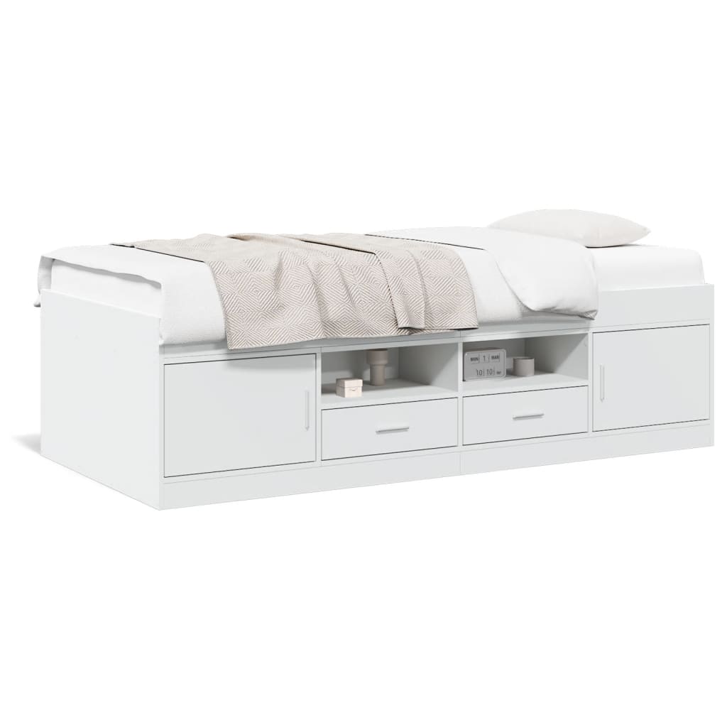 vidaXL Válenda se zásuvkami bez matrace bílá 90 x 200 cm