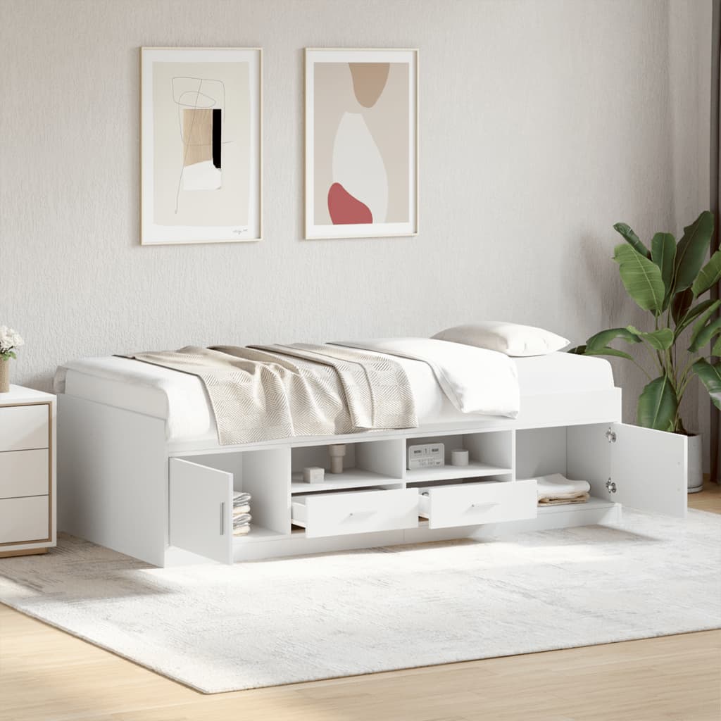 vidaXL Tagesbett mit Schubladen ohne Matratze Weiß 90x200 cm