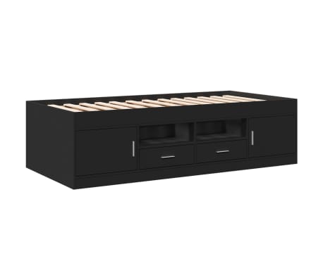 vidaXL Tagesbett mit Schubladen ohne Matratze Schwarz 90x190 cm
