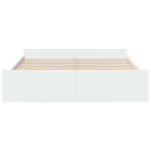 Rám postele se zásuvkami bílý 200 x 200 cm kompozitní dřevo - obrázek 4