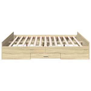 Rám postele se zásuvkami dub sonoma 200x200 cm kompozitní dřevo - obrázek 5