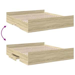 Rám postele se zásuvkami dub sonoma 200x200 cm kompozitní dřevo - obrázek 7