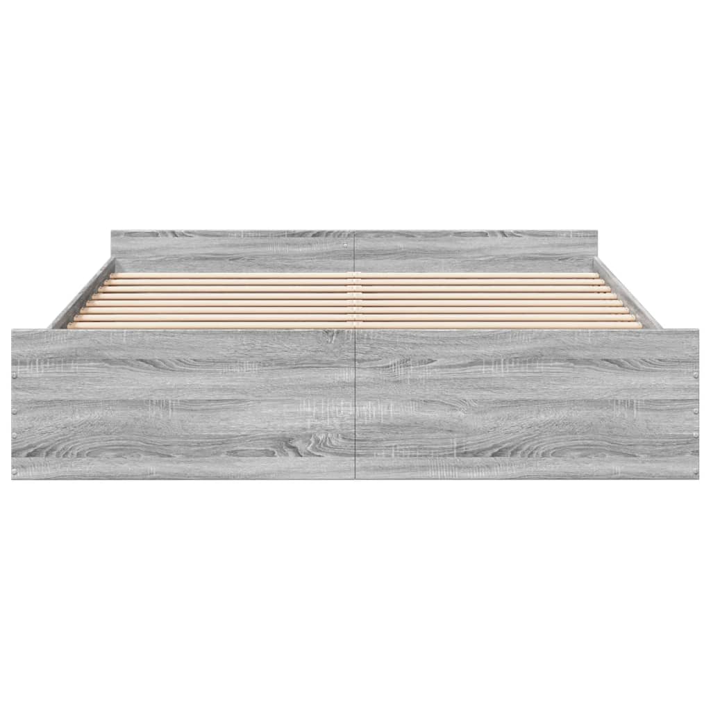 vidaXL Bedframe met lades bewerkt hout grijs sonoma eiken 200x200 cm, foto 4