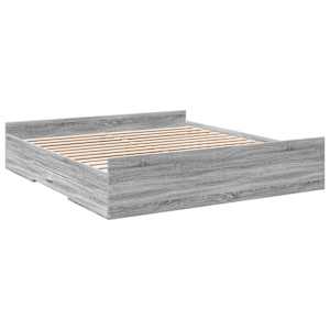 Rám postele se zásuvkami šedý sonoma 200 x 200 cm kompozit - obrázek 6