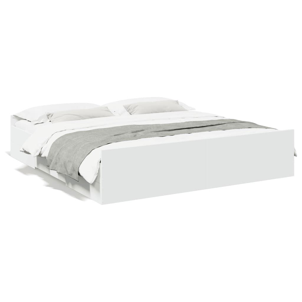 vidaXL Bedframe met lades bewerkt hout wit 180x200 cm, foto 3