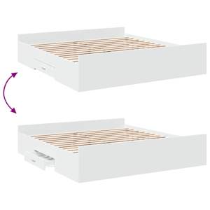 Rám postele se zásuvkami bílý 180 x 200 cm kompozitní dřevo - obrázek 7