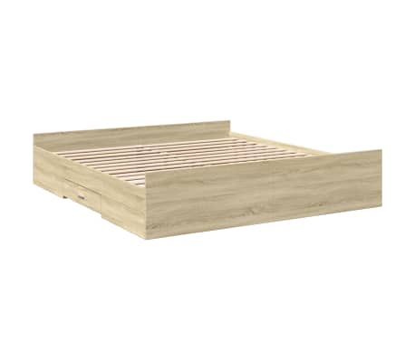 vidaXL Bettgestell mit Schubladen Sonoma-Eiche 180x200cm Holzwerkstoff