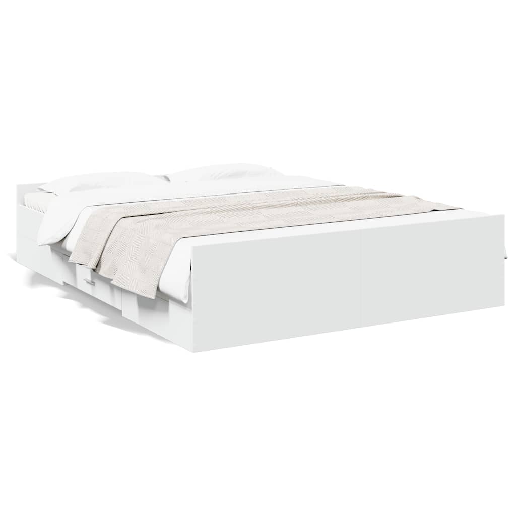 vidaXL Bedframe met lades bewerkt hout wit 160x200 cm, foto 3