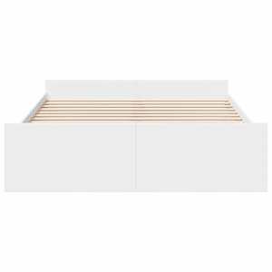 Rám postele se zásuvkami bílý 150 x 200 cm kompozitní dřevo - obrázek 4