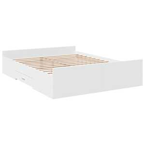 Rám postele se zásuvkami bílý 150 x 200 cm kompozitní dřevo - obrázek 6