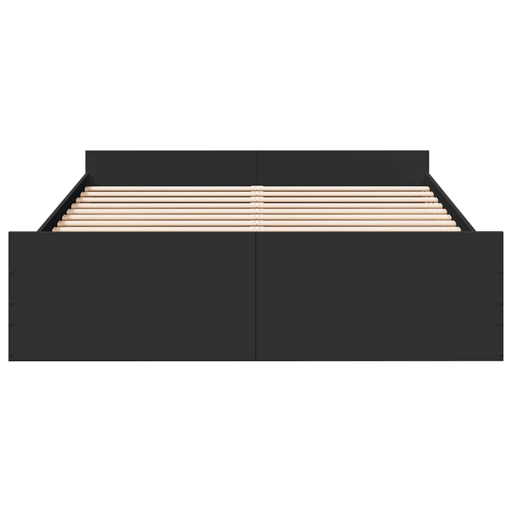 vidaXL Bedframe met lades bewerkt hout zwart 150x200 cm, foto 4