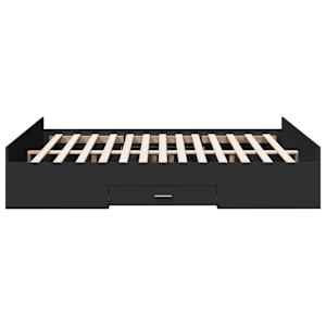 Rám postele se zásuvkami černý 150 x 200 cm kompozitní dřevo - obrázek 5