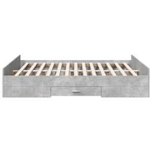 Rám postele se zásuvkami betonově šedý 150 x 200 cm kompozit - obrázek 5