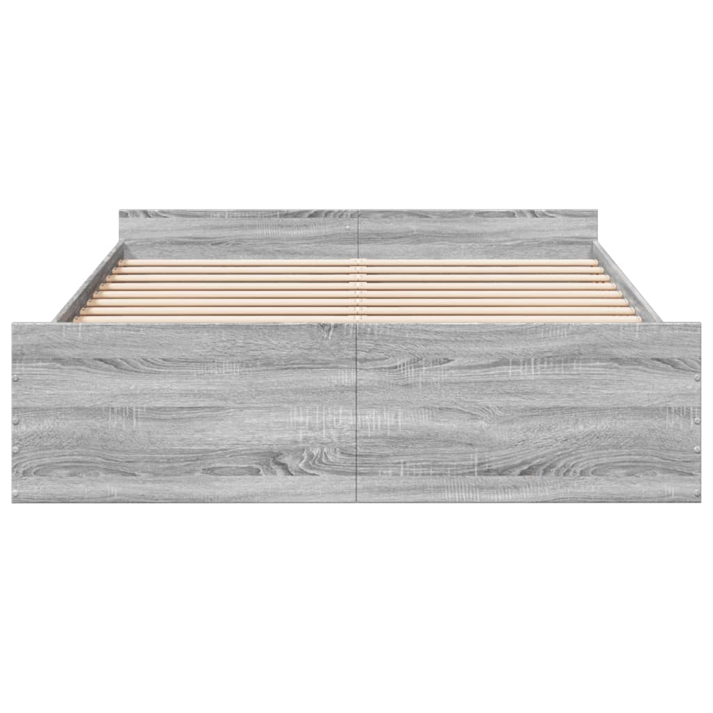 vidaXL Bedframe met lades bewerkt hout grijs sonoma eiken 150x200 cm, foto 4