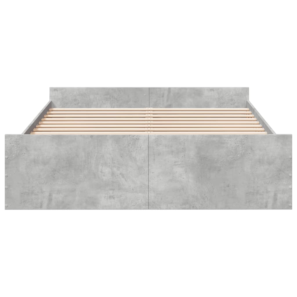vidaXL Bedframe met lades bewerkt hout betongrijs 140x200 cm grijs, foto 4