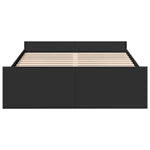 Rám postele se zásuvkami černý 120 x 200 cm kompozitní dřevo - obrázek 4