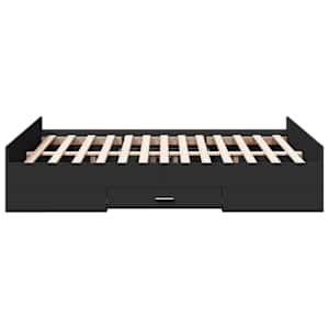 Rám postele se zásuvkami černý 120 x 200 cm kompozitní dřevo - obrázek 5