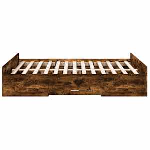 Rám postele se zásuvkami kouřový dub 120 x 200 cm kompozit - obrázek 5
