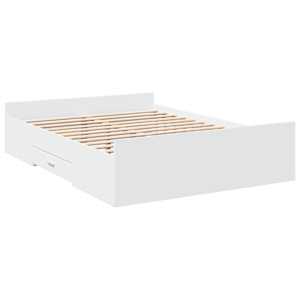 Rám postele se zásuvkami bílý 140 x 190 cm kompozitní dřevo - obrázek 3