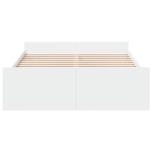 Rám postele se zásuvkami bílý 140 x 190 cm kompozitní dřevo - obrázek 4