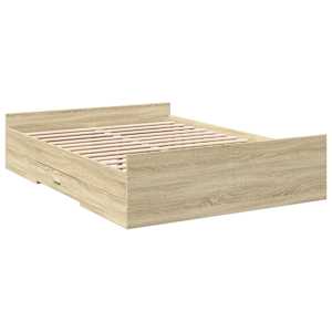 Rám postele se zásuvkami dub sonoma 140x190 cm kompozitní dřevo - obrázek 3