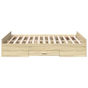 Rám postele se zásuvkami dub sonoma 140x190 cm kompozitní dřevo - obrázek 5