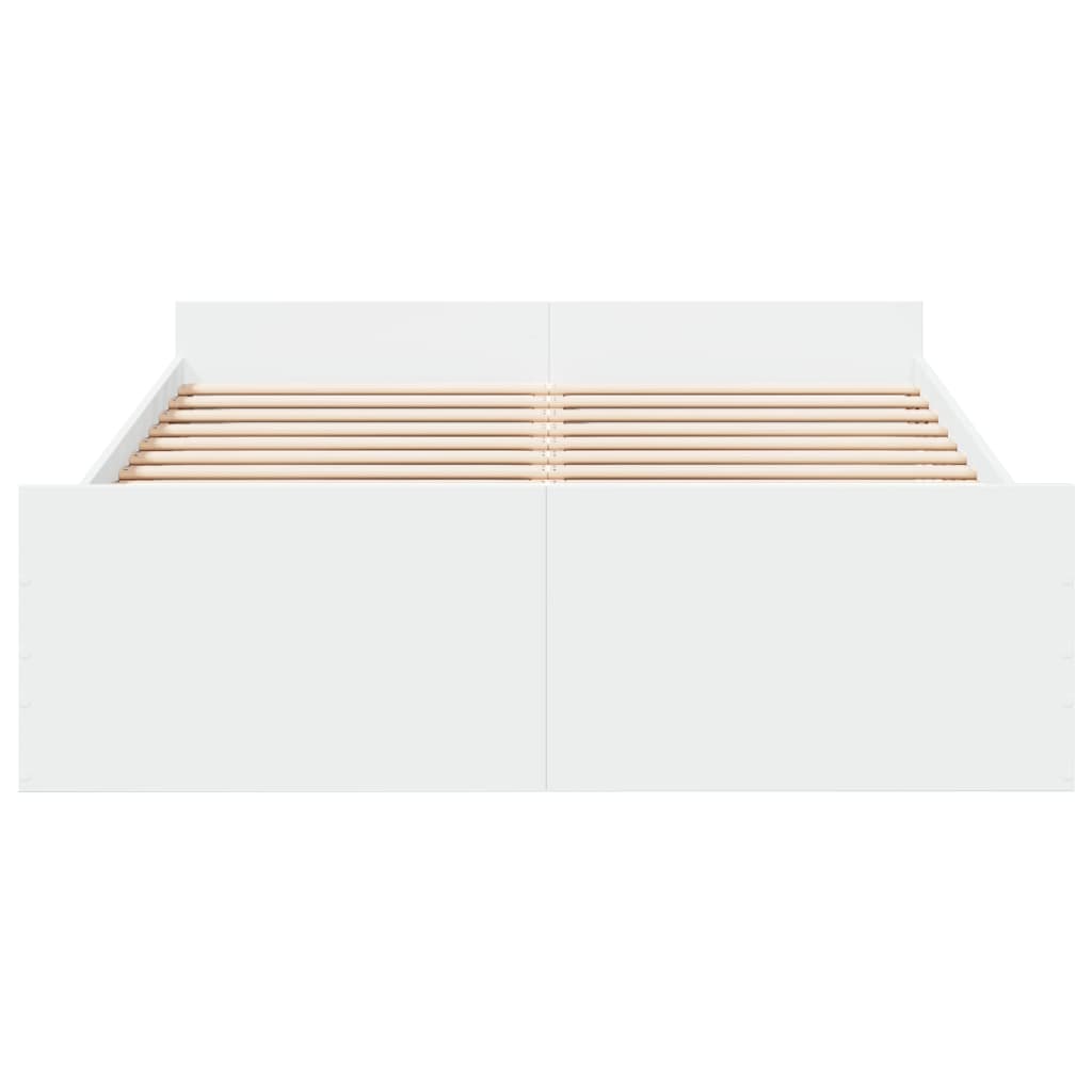 vidaXL Bedframe met lades bewerkt hout wit 135x190 cm, foto 4