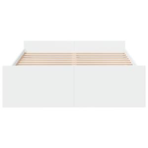 Rám postele se zásuvkami bílý 135 x 190 cm kompozitní dřevo - obrázek 4