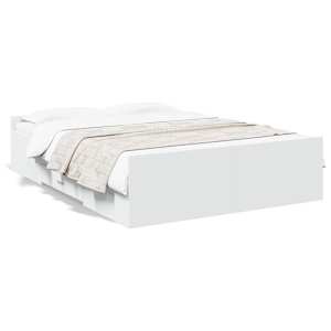 Rám postele se zásuvkami bílý 120 x 190 cm kompozitní dřevo - obrázek 2