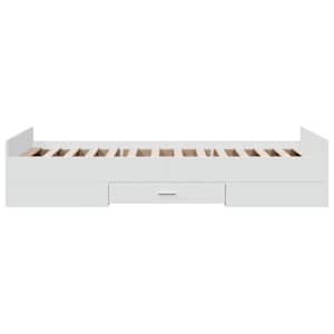 Rám postele se zásuvkami bílý 100 x 200 cm kompozitní dřevo - obrázek 5