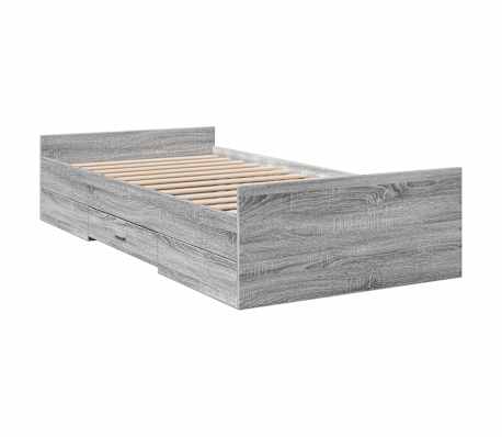 vidaXL Bedframe met lades bewerkt hout grijs sonoma eiken 100x200 cm