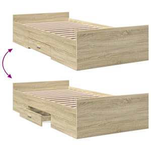 Rám postele se zásuvkami dub sonoma 90x200 cm kompozitní dřevo - obrázek 7