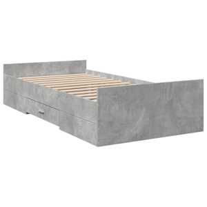 Rám postele se zásuvkami betonově šedý 75 x 190 cm kompozit - obrázek 6