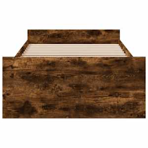 Rám postele se zásuvkami kouřový dub 75x190 cm kompozitní dřevo - obrázek 4