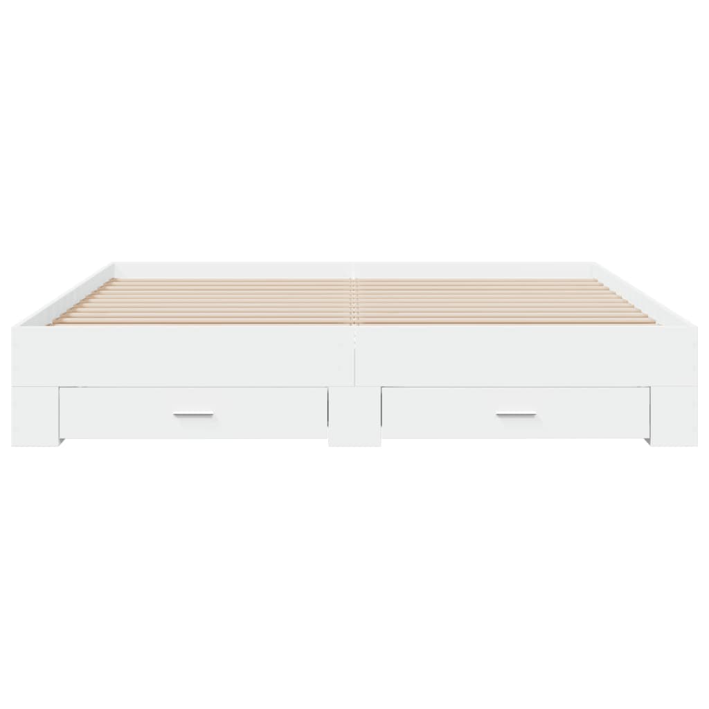 vidaXL Bedframe met lades bewerkt hout wit 200x200 cm, foto 4