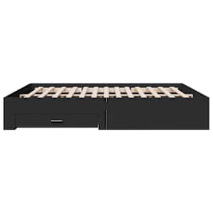 Rám postele se zásuvkami černý 200 x 200 cm kompozitní dřevo - obrázek 5