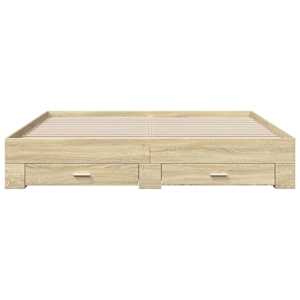 Rám postele se zásuvkami dub sonoma 200x200 cm kompozitní dřevo - obrázek 4