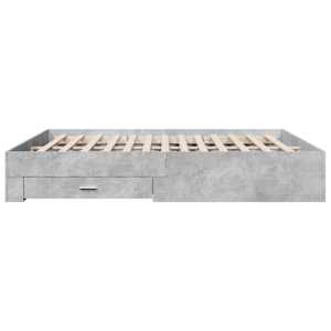 Rám postele se zásuvkami betonově šedý 200 x 200 cm kompozit - obrázek 5