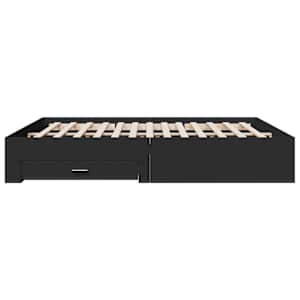 Rám postele se zásuvkami černý 180 x 200 cm kompozitní dřevo - obrázek 5