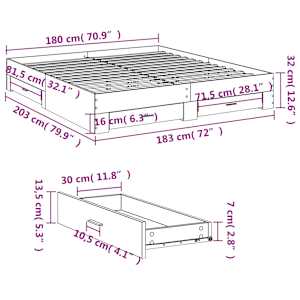Rám postele se zásuvkami černý 180 x 200 cm kompozitní dřevo - obrázek 10