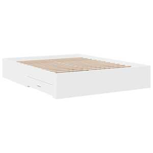 Rám postele se zásuvkami bílý 150 x 200 cm kompozitní dřevo - obrázek 6