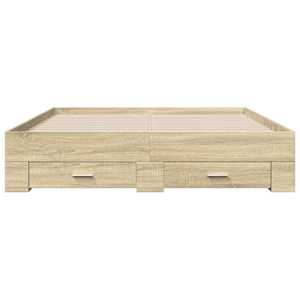 Rám postele se zásuvkami dub sonoma 150x200 cm kompozitní dřevo - obrázek 4