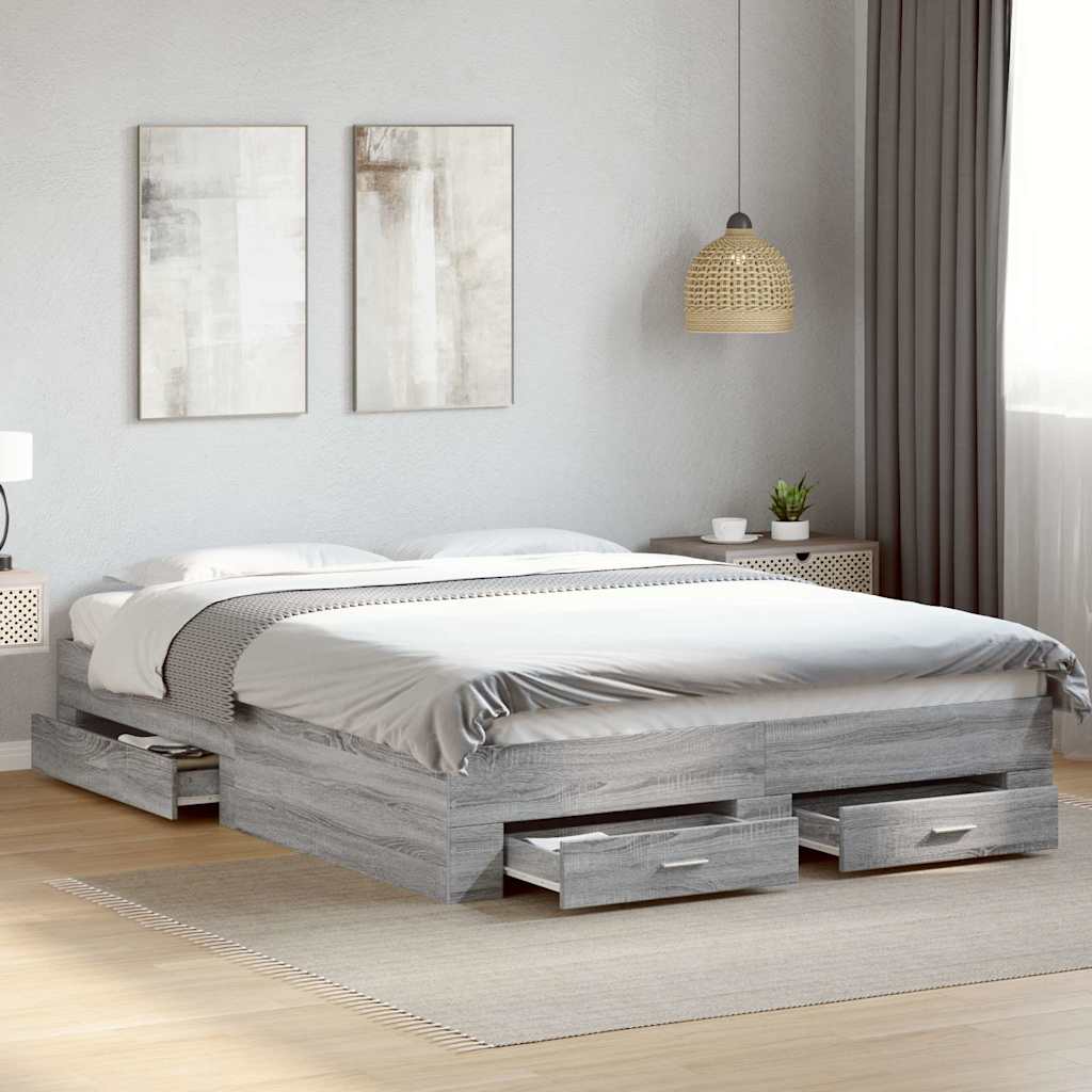 Estructura de Cama con Cajones Somier Mueble Dormitorio Madera Ingeniería vidaX