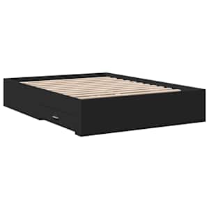 Rám postele se zásuvkami černý 120 x 200 cm kompozitní dřevo - obrázek 6