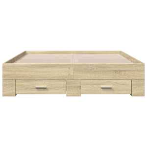 Rám postele se zásuvkami dub sonoma 120x200 cm kompozitní dřevo - obrázek 4