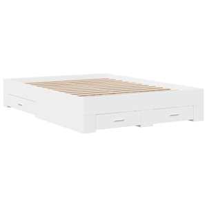 Rám postele se zásuvkami bílý 140 x 190 cm kompozitní dřevo - obrázek 3